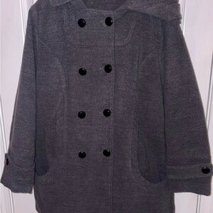 Tanming Gray Double-Breasted Peacoat